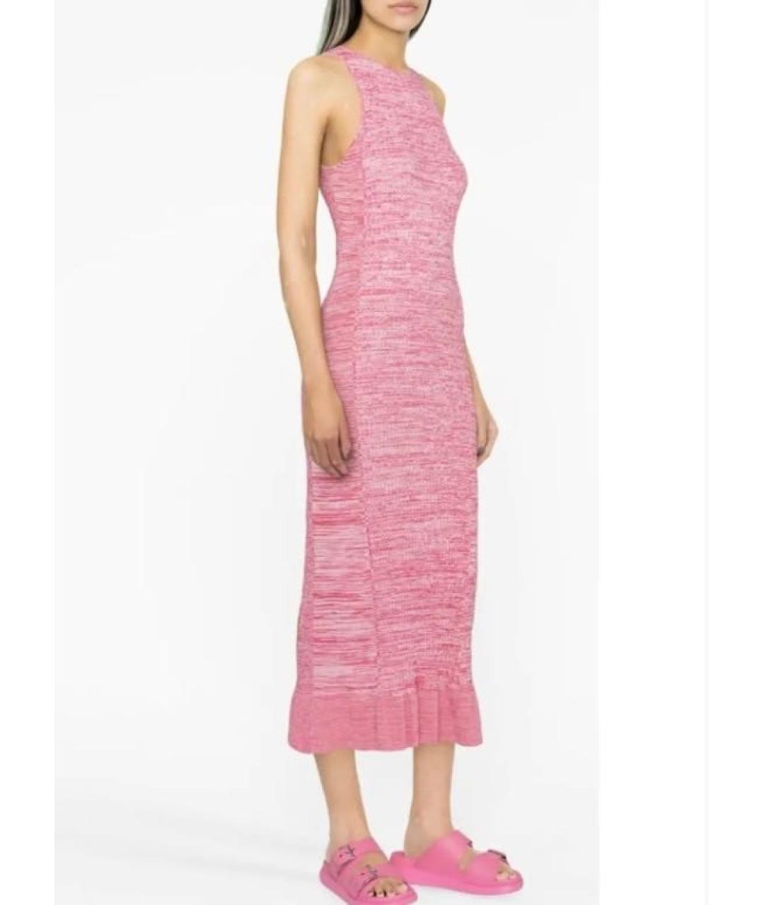 GANNI Розовое вискозное повседневное платье, фото 3