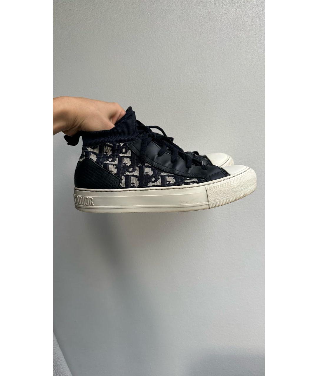 CHRISTIAN DIOR Темно-синие текстильные кеды, фото 9