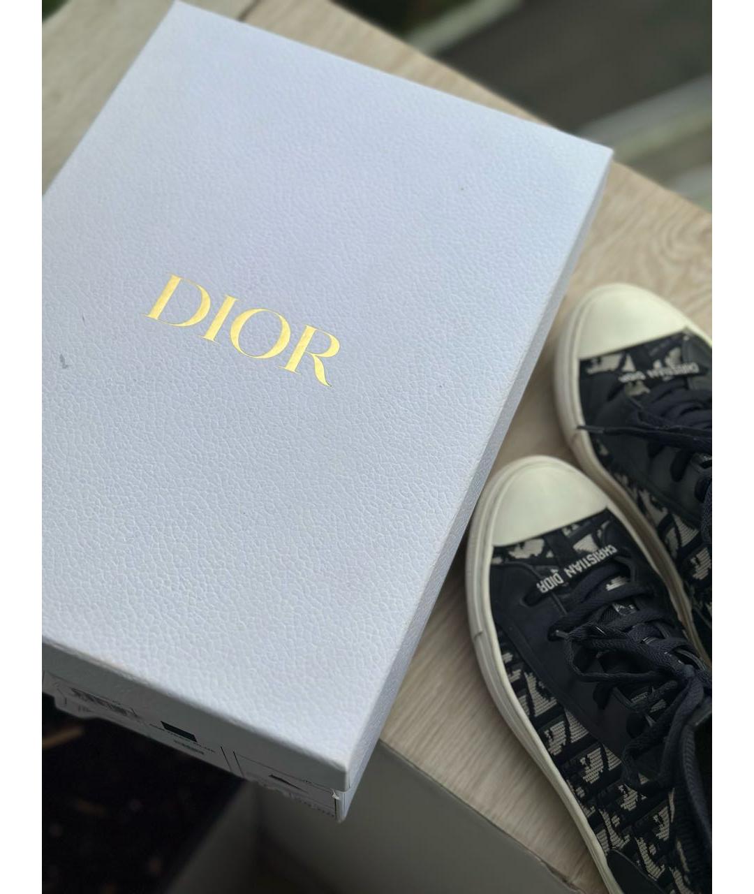 CHRISTIAN DIOR Темно-синие текстильные кеды, фото 7