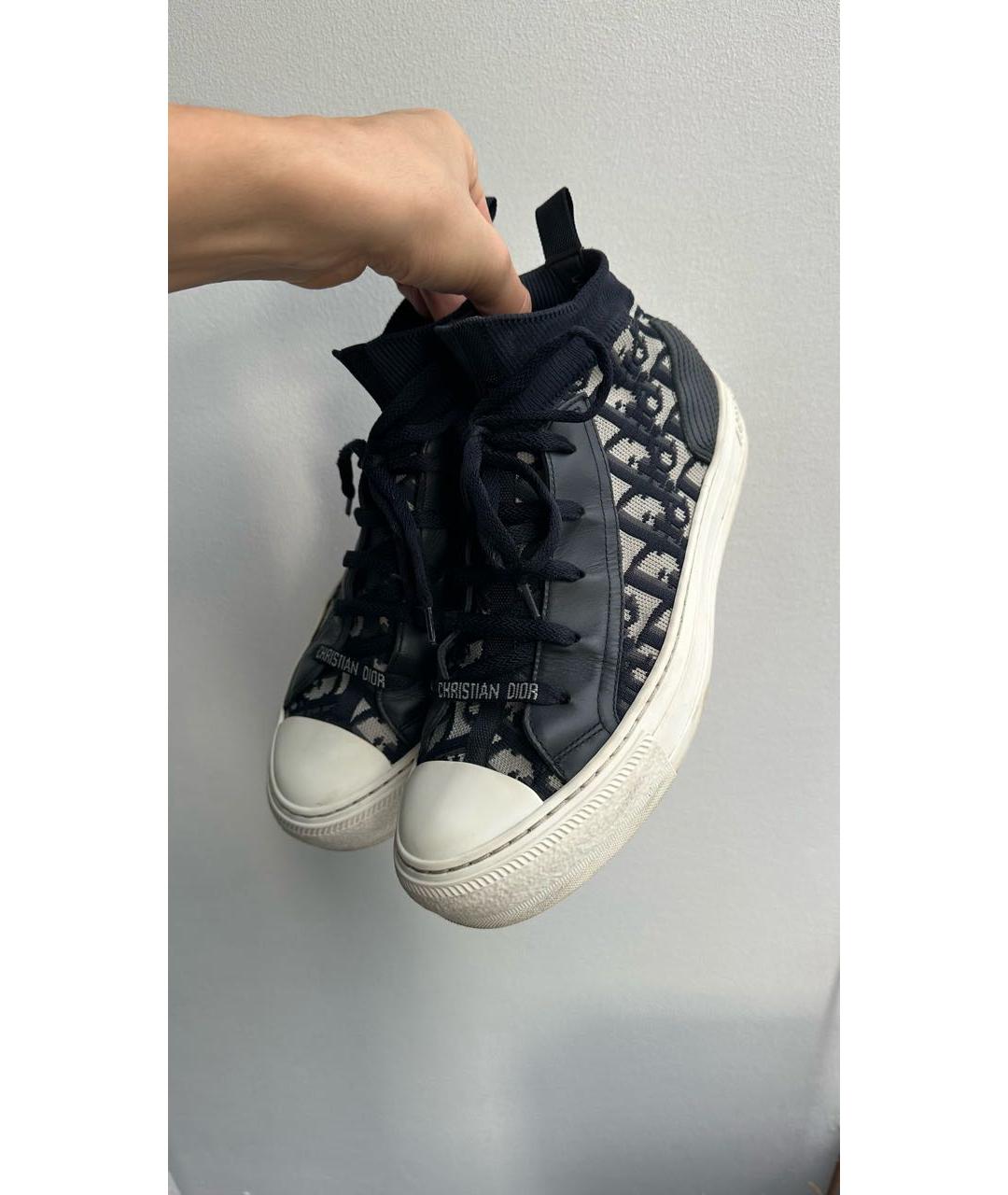 CHRISTIAN DIOR Темно-синие текстильные кеды, фото 3