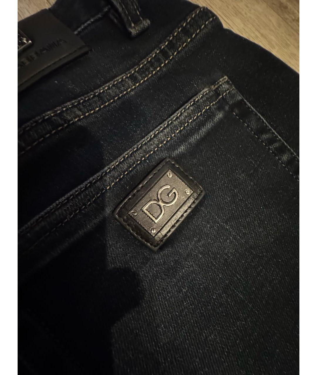 DOLCE&GABBANA Темно-синие хлопковые джинсы, фото 5