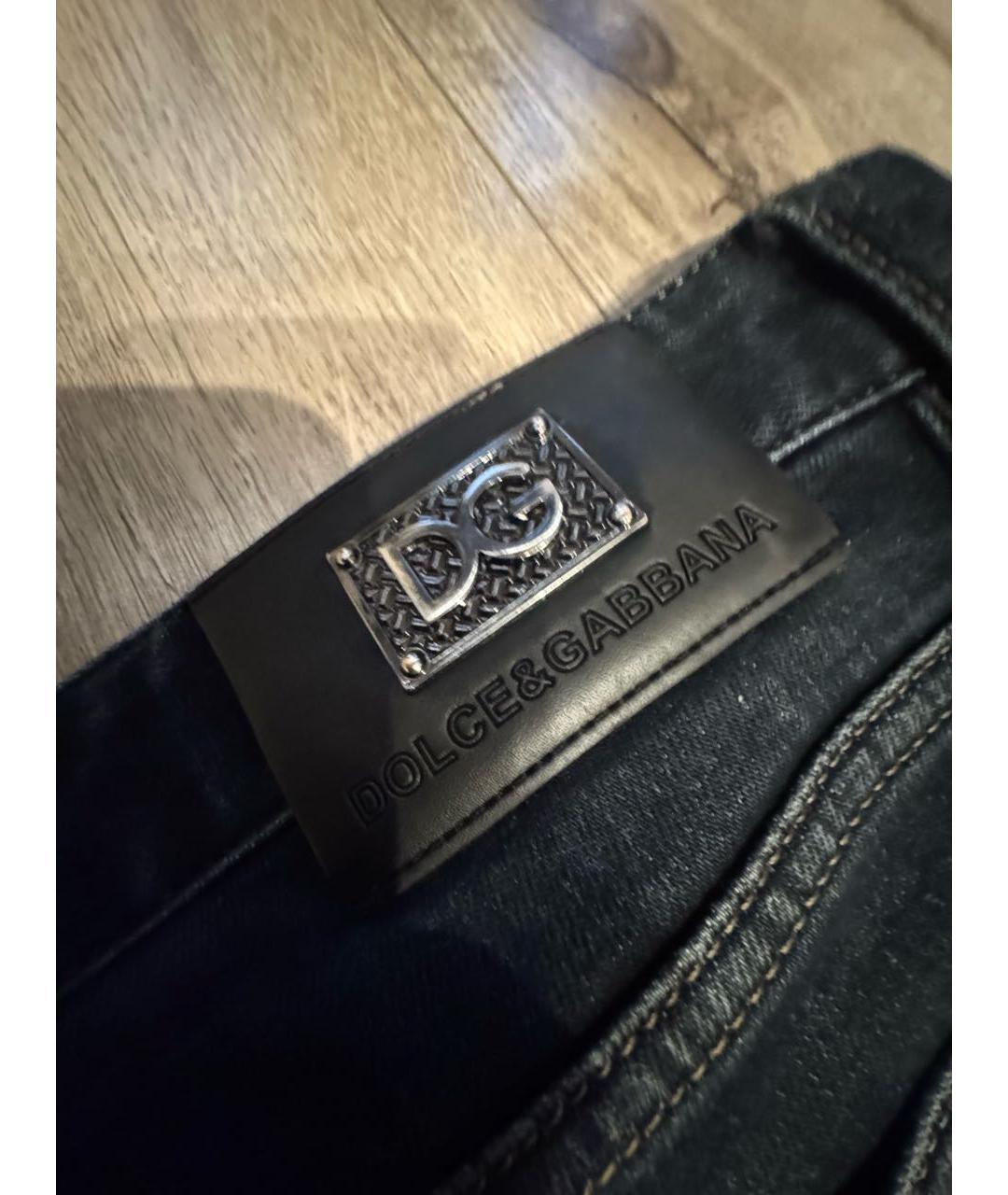 DOLCE&GABBANA Темно-синие хлопковые джинсы, фото 4