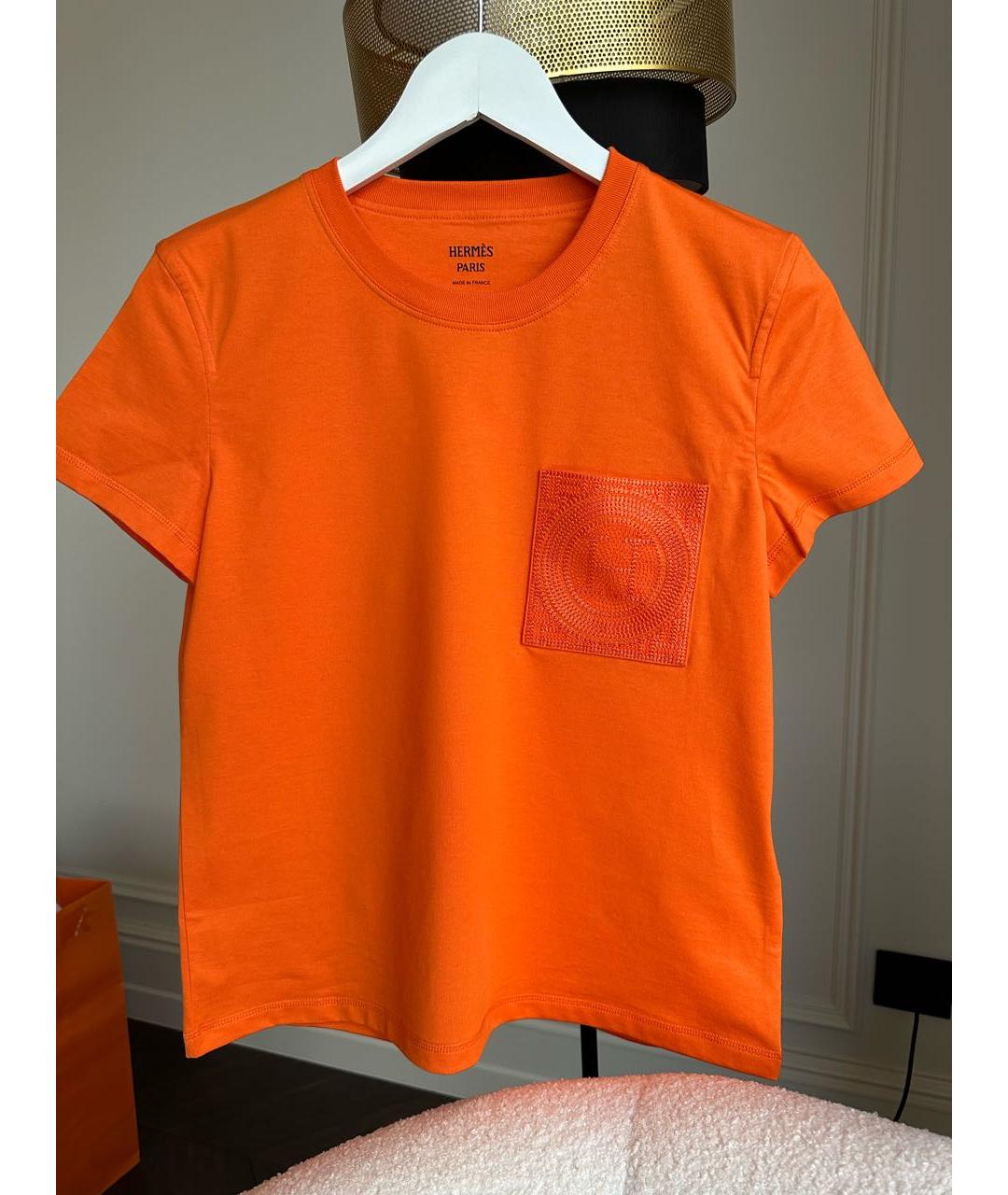 HERMES Оранжевая футболка, фото 4