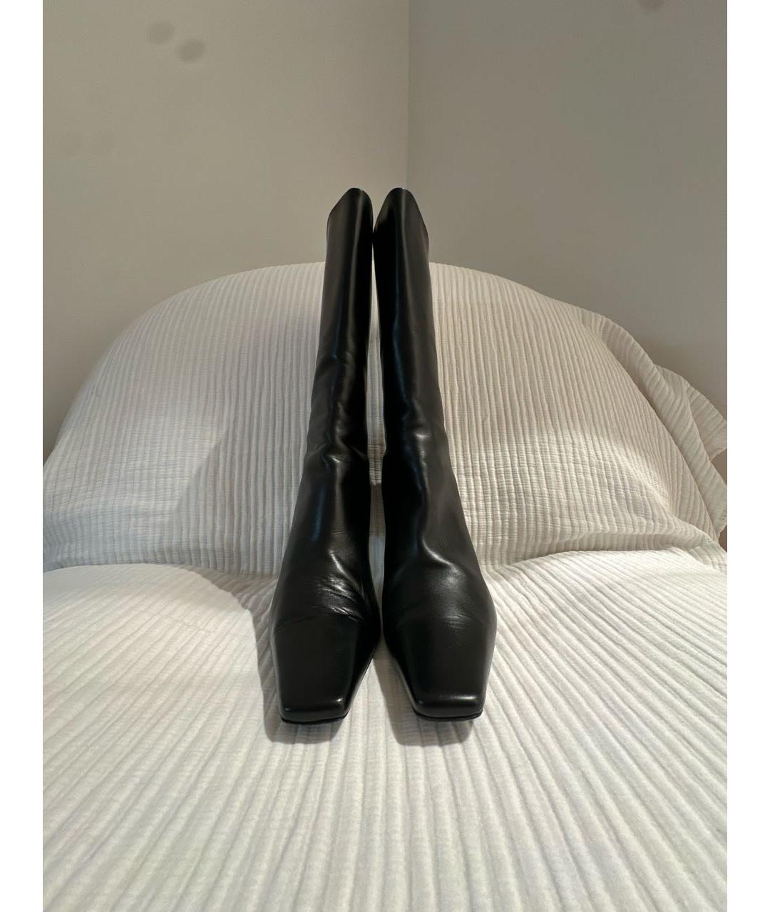 THE ROW Черные кожаные ботильоны, фото 2