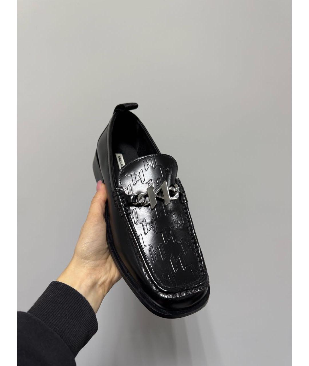 KARL LAGERFELD Черные кожаные лоферы, фото 6