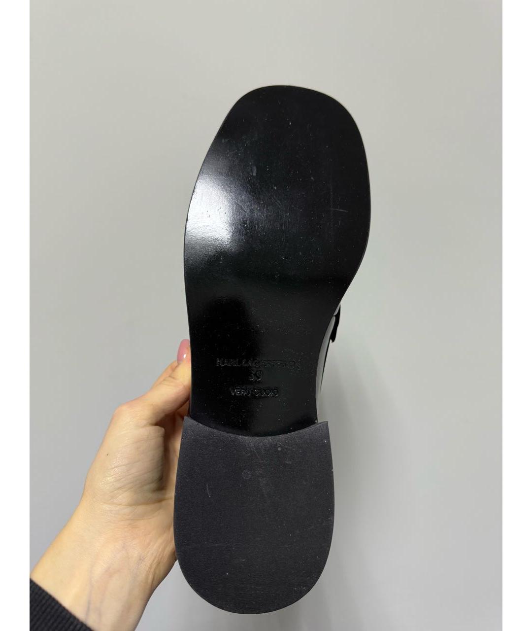 KARL LAGERFELD Черные кожаные лоферы, фото 8