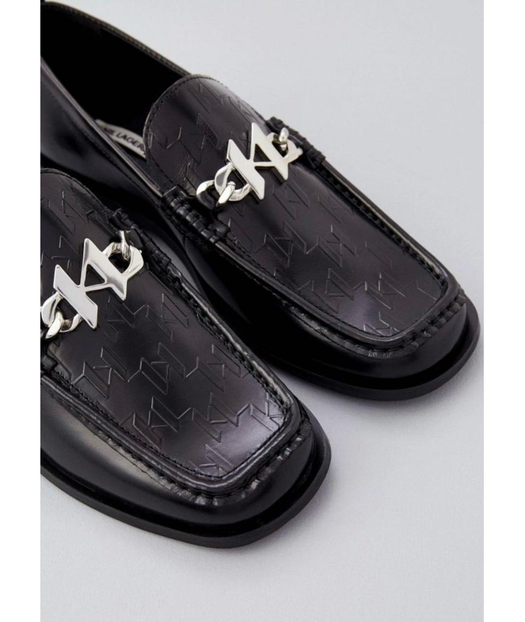 KARL LAGERFELD Черные кожаные лоферы, фото 2