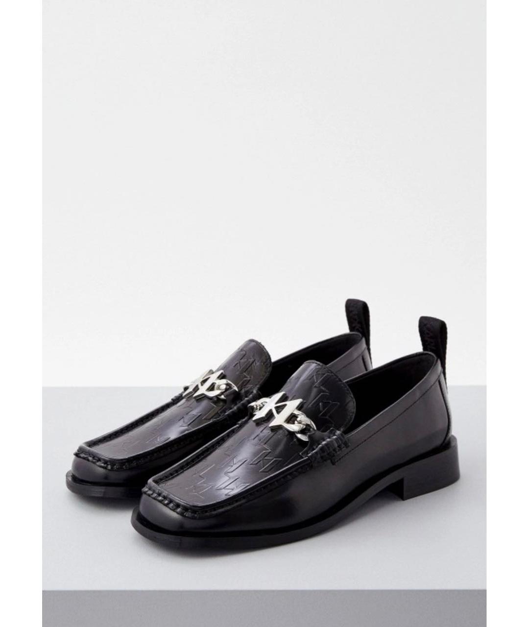 KARL LAGERFELD Черные кожаные лоферы, фото 4