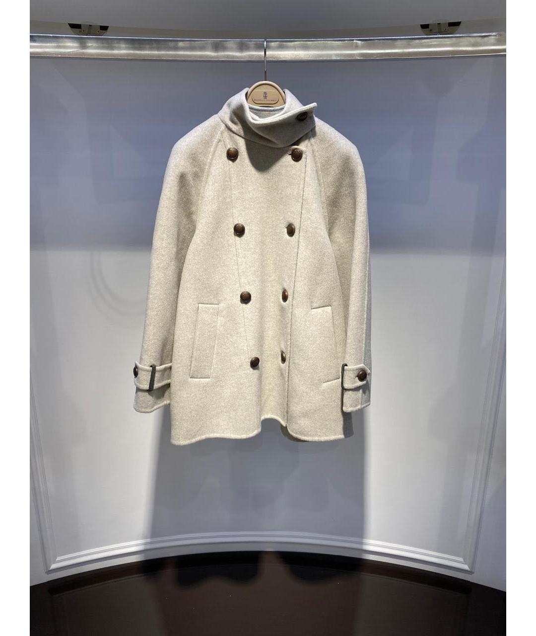BRUNELLO CUCINELLI Бежевое шерстяное пальто, фото 2