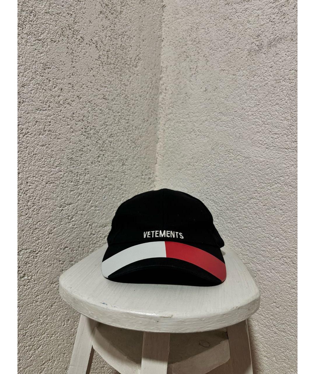 VETEMENTS Черная хлопковая кепка, фото 2