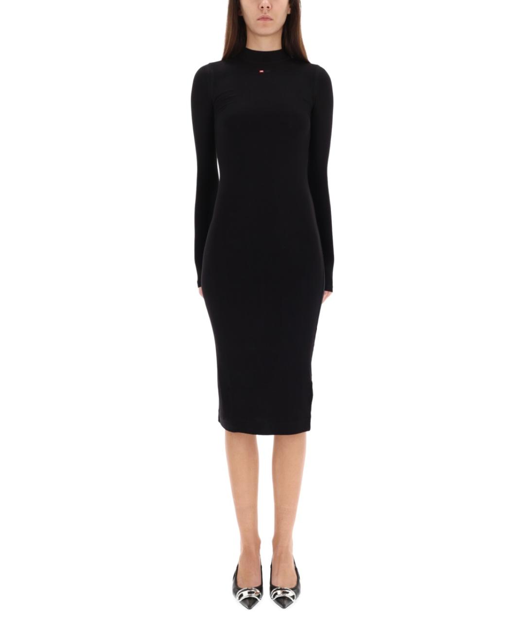 DIESEL Черное вискозное повседневное платье, фото 5