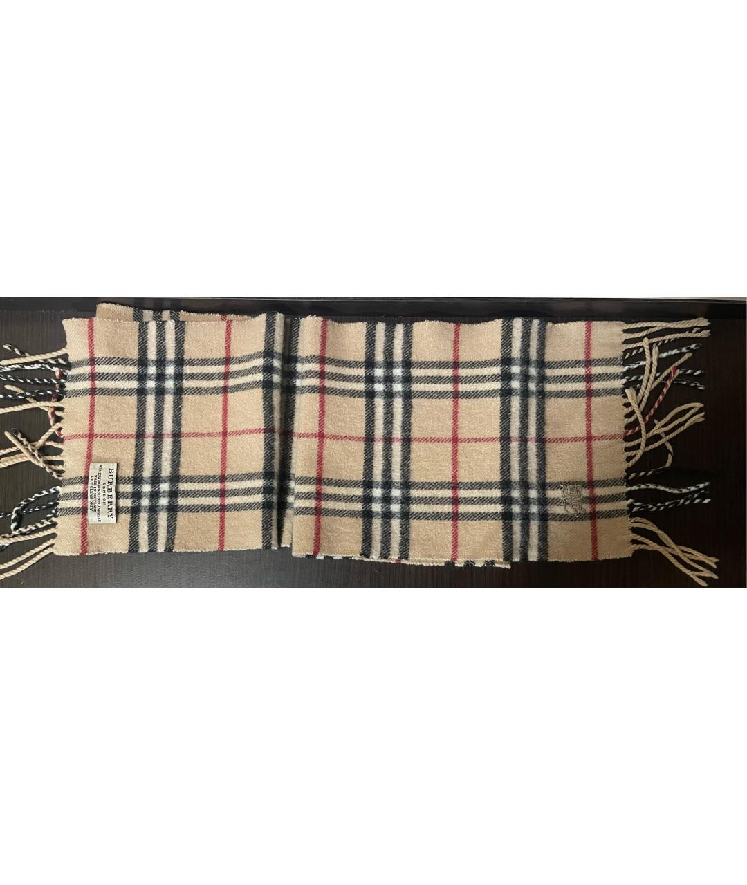 BURBERRY Бежевый кашемировый шарф, фото 4