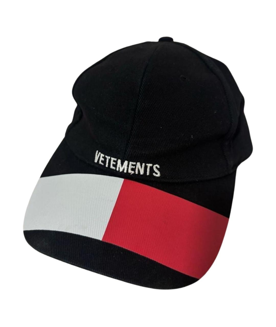 VETEMENTS Черная хлопковая кепка/бейсболка, фото 1