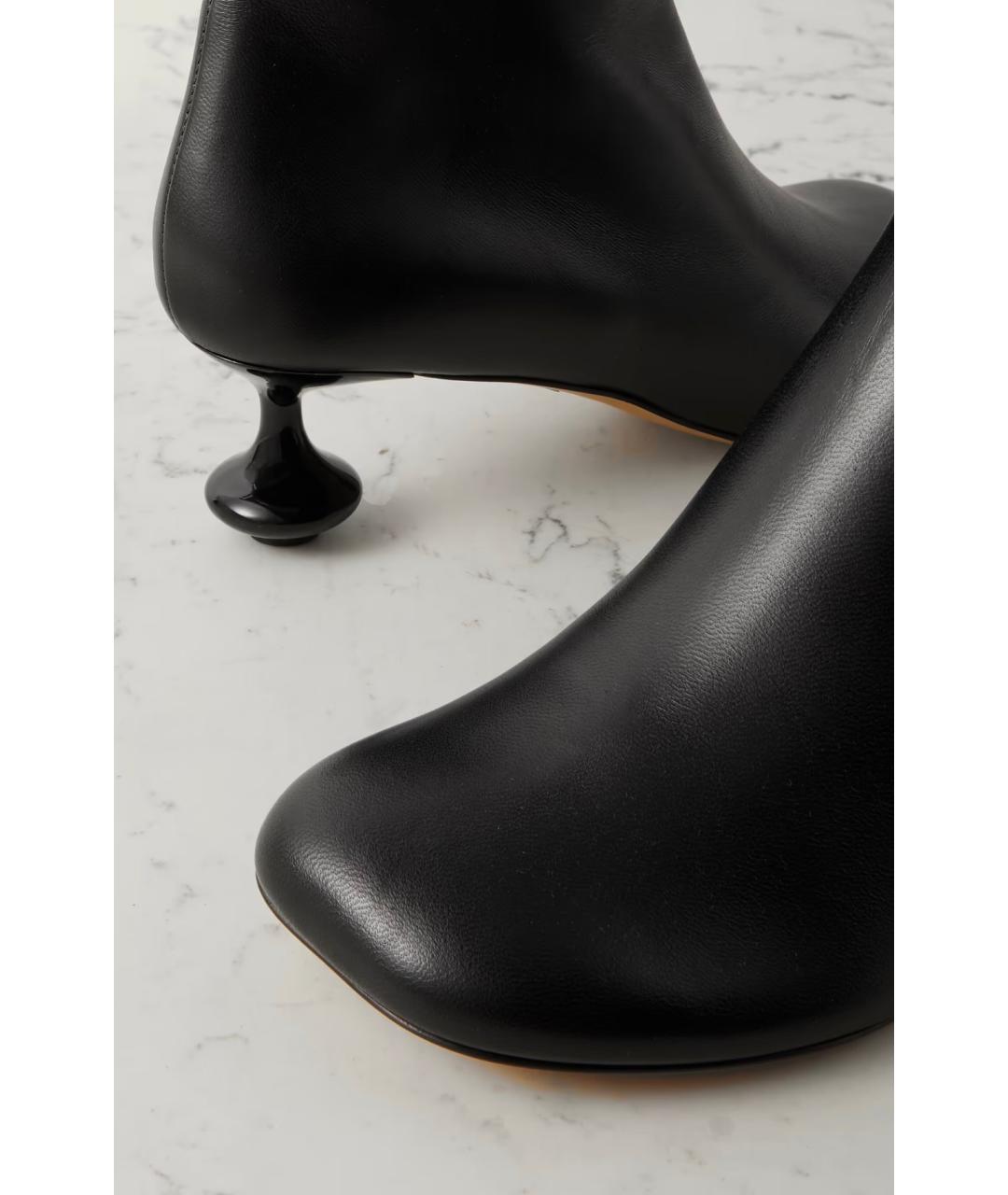 LOEWE Черные кожаные ботильоны, фото 4