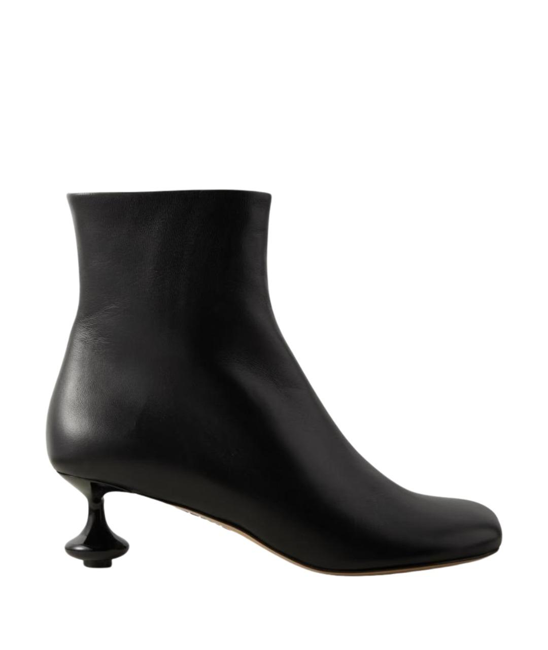 LOEWE Черные кожаные ботильоны, фото 1