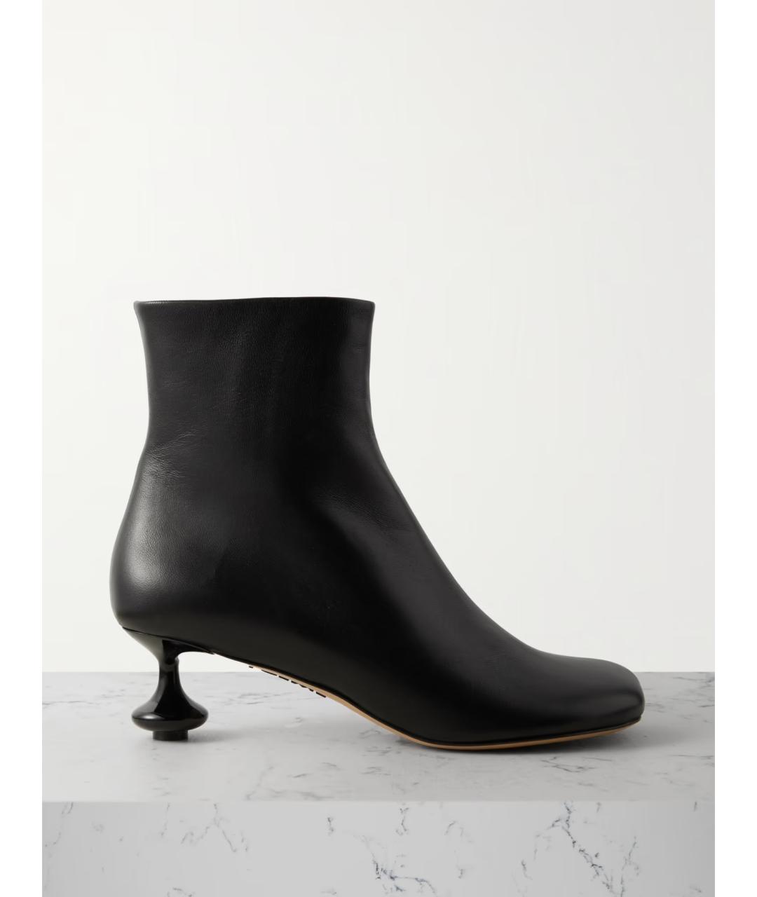 LOEWE Черные кожаные ботильоны, фото 5