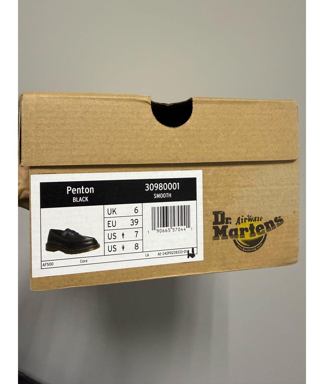 DR. MARTENS Черные кожаные лоферы, фото 7