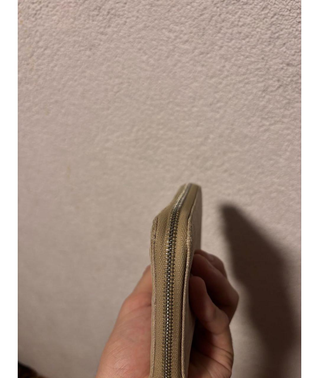CHANEL Бежевый кожаный кошелек, фото 6