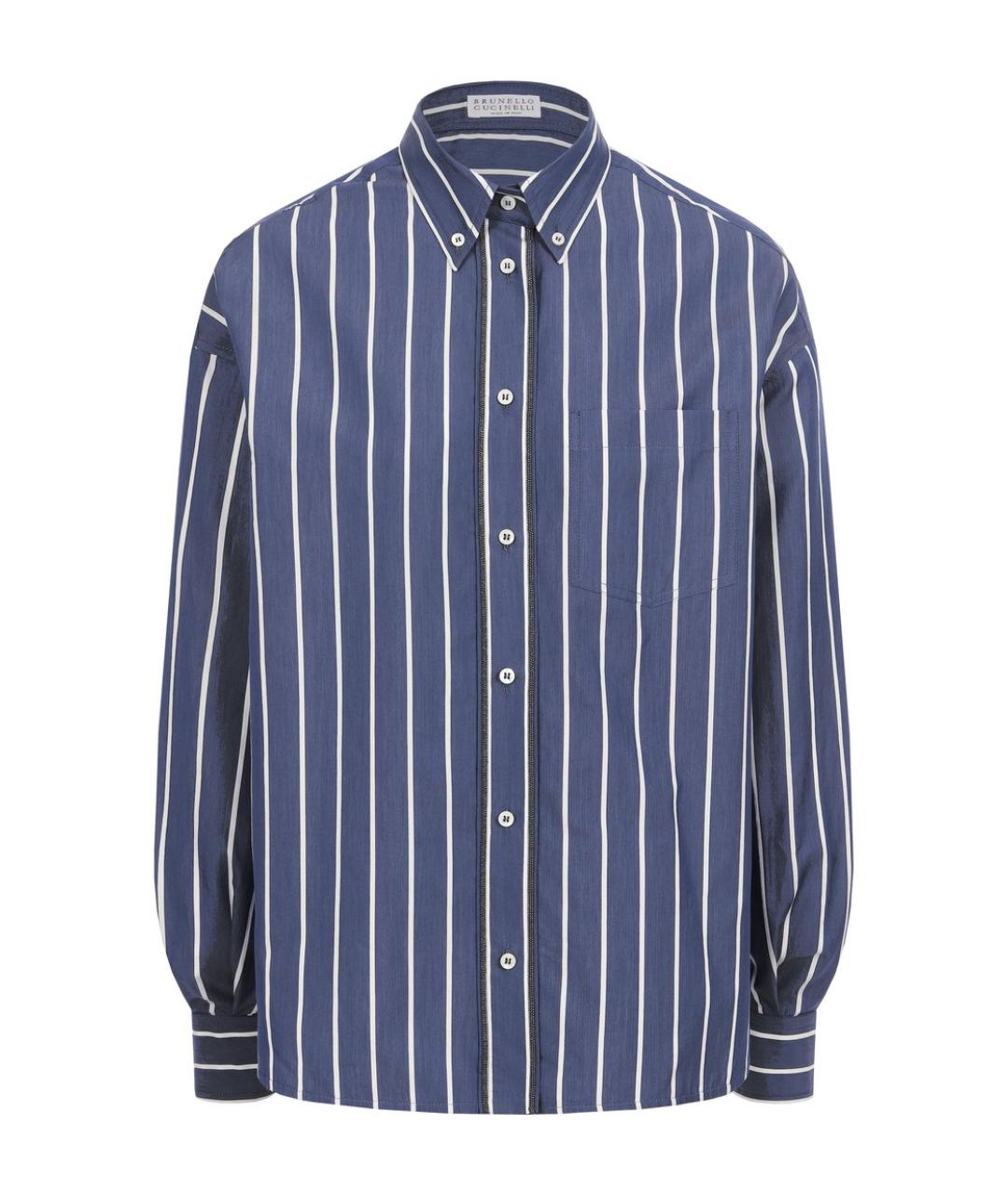 BRUNELLO CUCINELLI Синяя хлопковая рубашка, фото 1