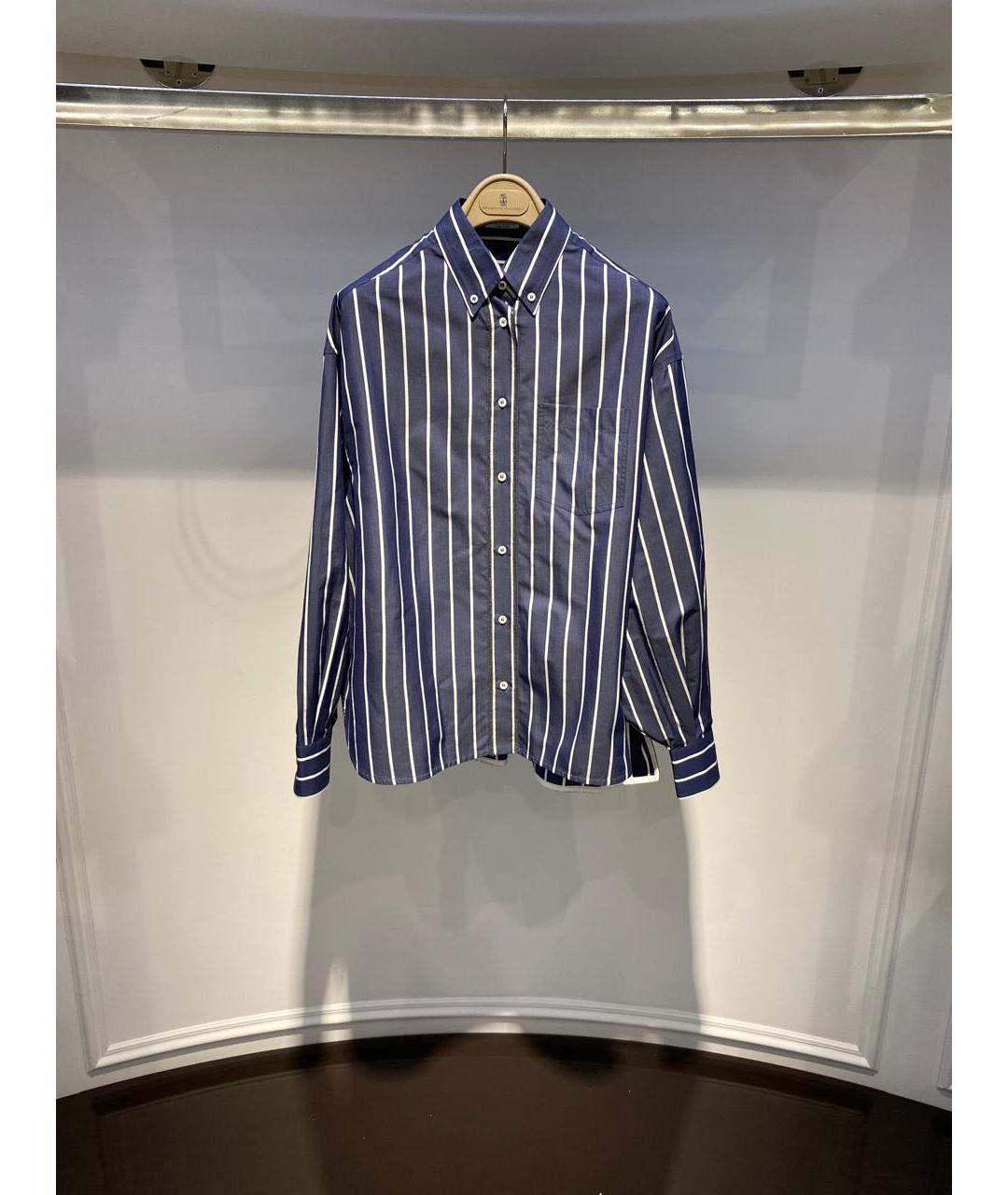 BRUNELLO CUCINELLI Синяя хлопковая рубашка, фото 2