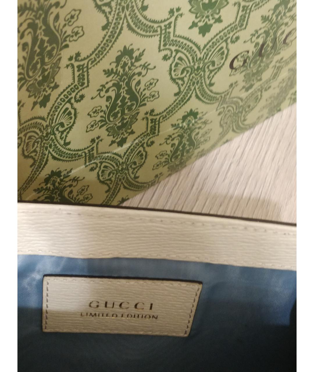 GUCCI Бежевая кожаная сумка через плечо, фото 6