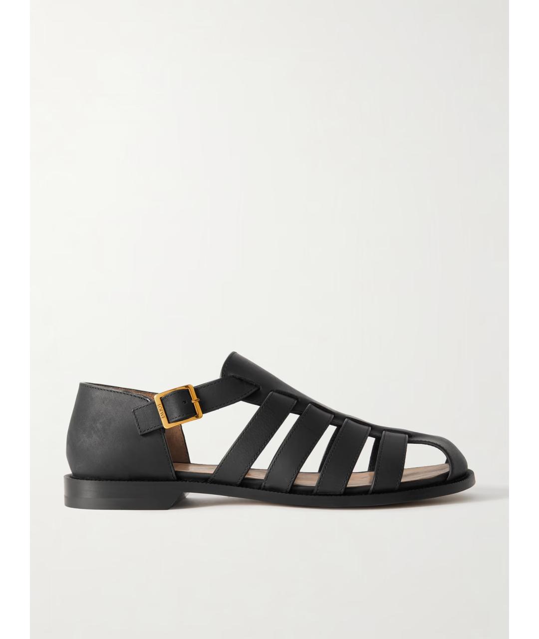 LOEWE Черные кожаные сандалии, фото 5