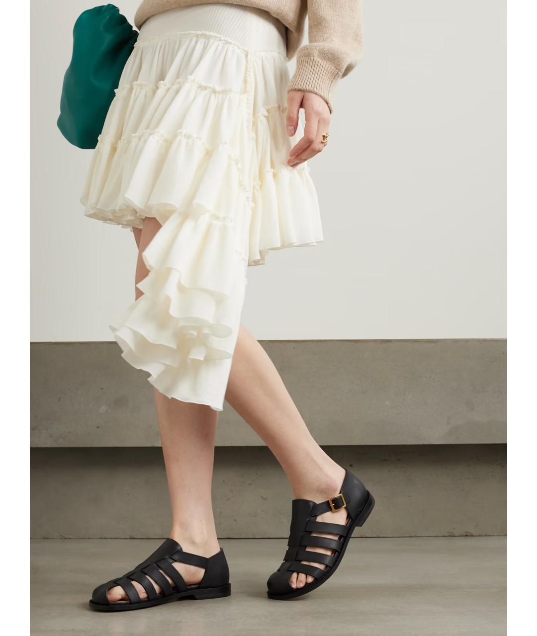 LOEWE Черные кожаные сандалии, фото 2