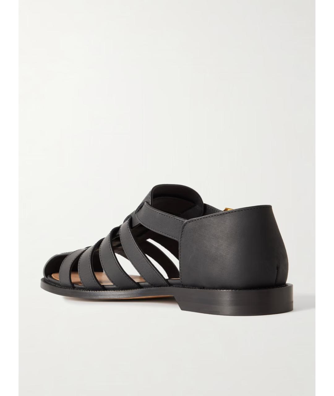 LOEWE Черные кожаные сандалии, фото 4