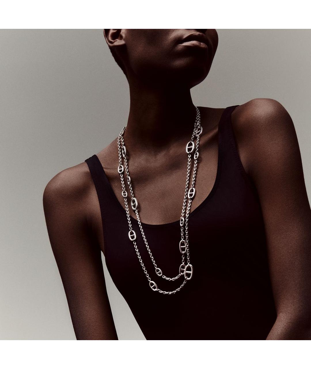 HERMES Серебряное серебряное колье, фото 3