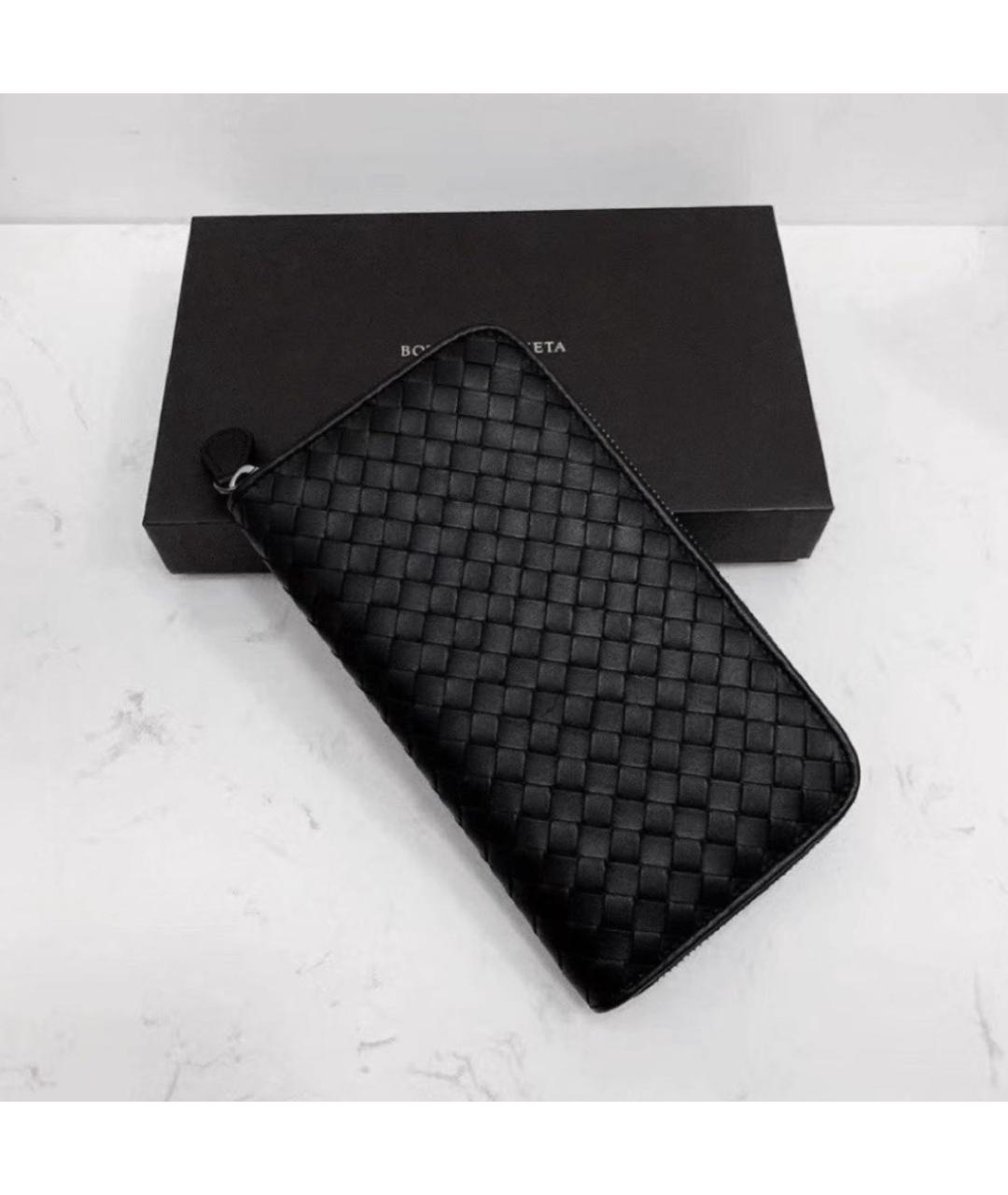 BOTTEGA VENETA Черный кожаный кошелек, фото 2