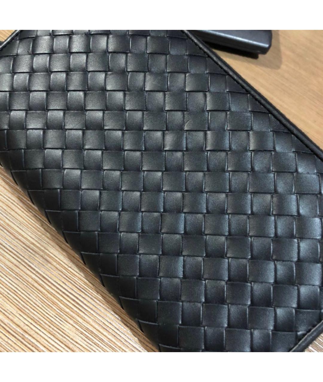 BOTTEGA VENETA Черный кожаный кошелек, фото 3