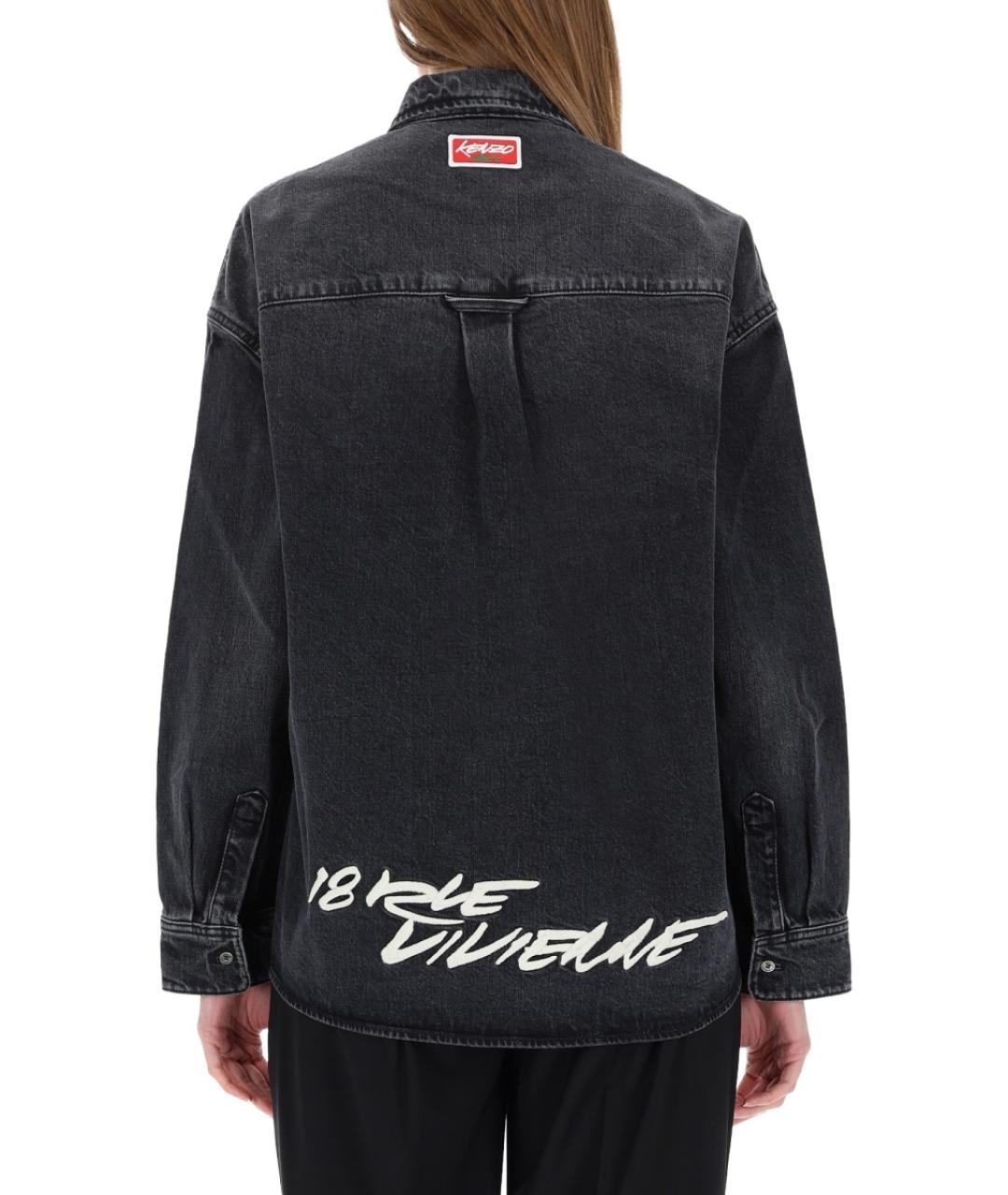 KENZO Черная хлопковая рубашка, фото 4