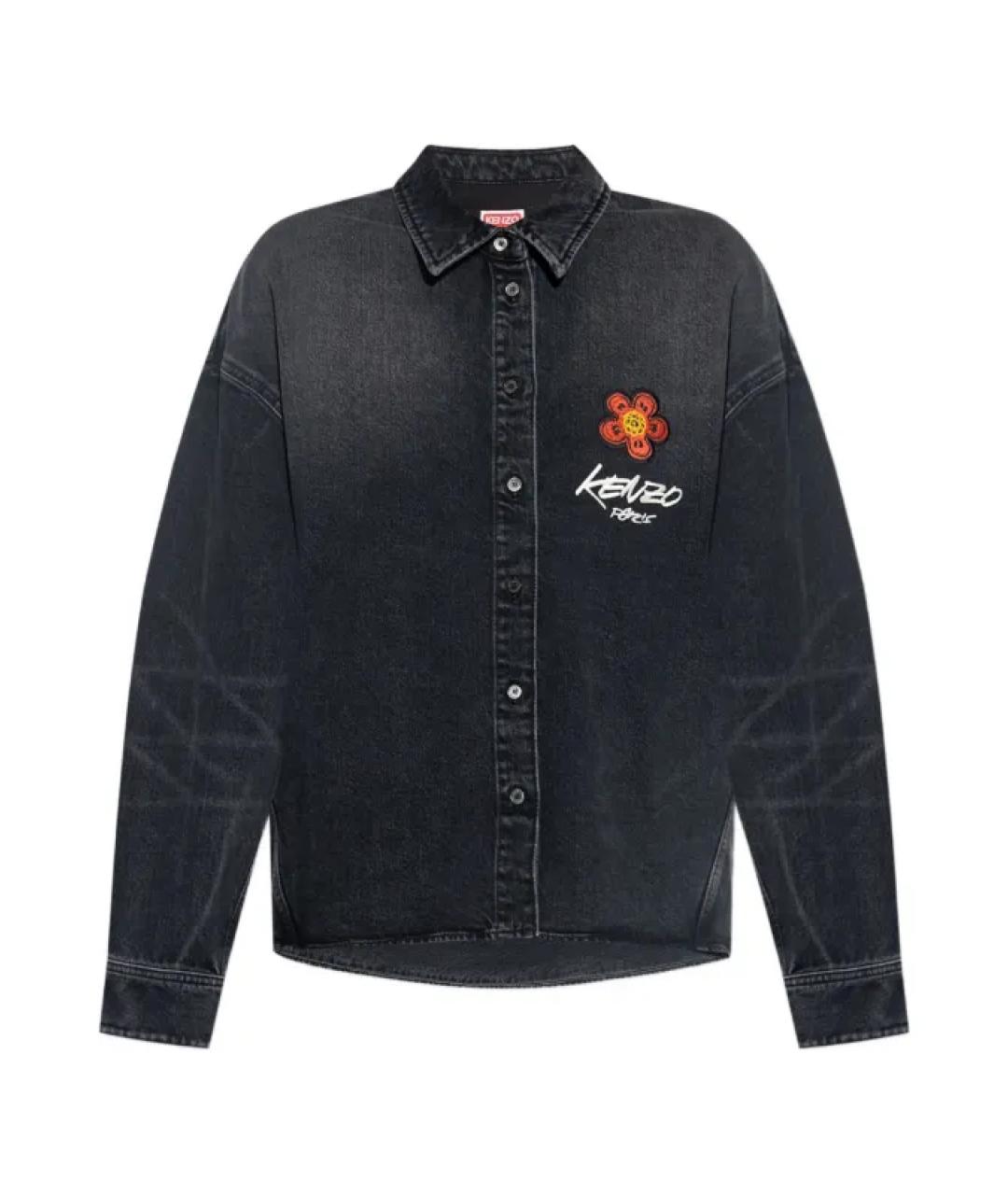 KENZO Черная хлопковая рубашка, фото 1