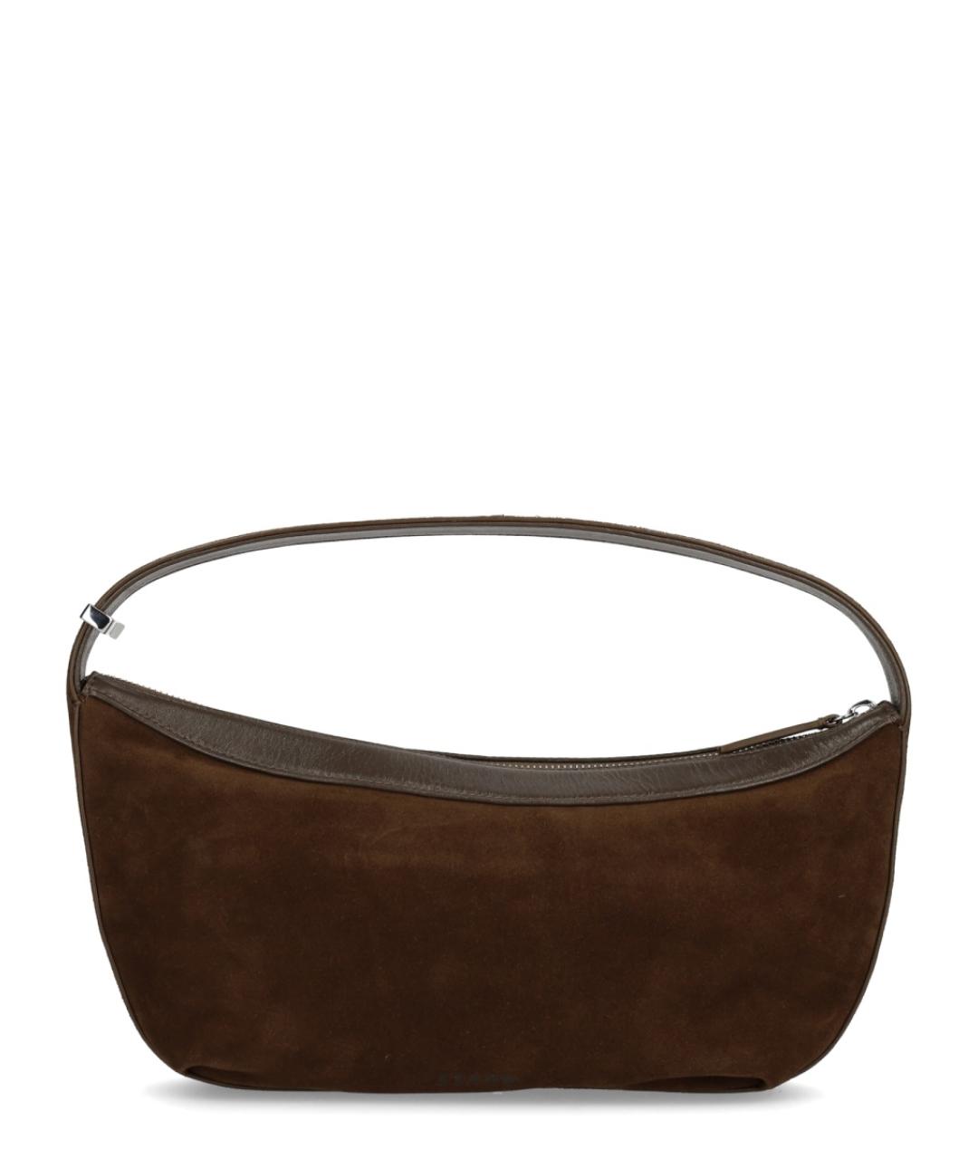 STAUD Коричневая замшевая сумка с короткими ручками, фото 2