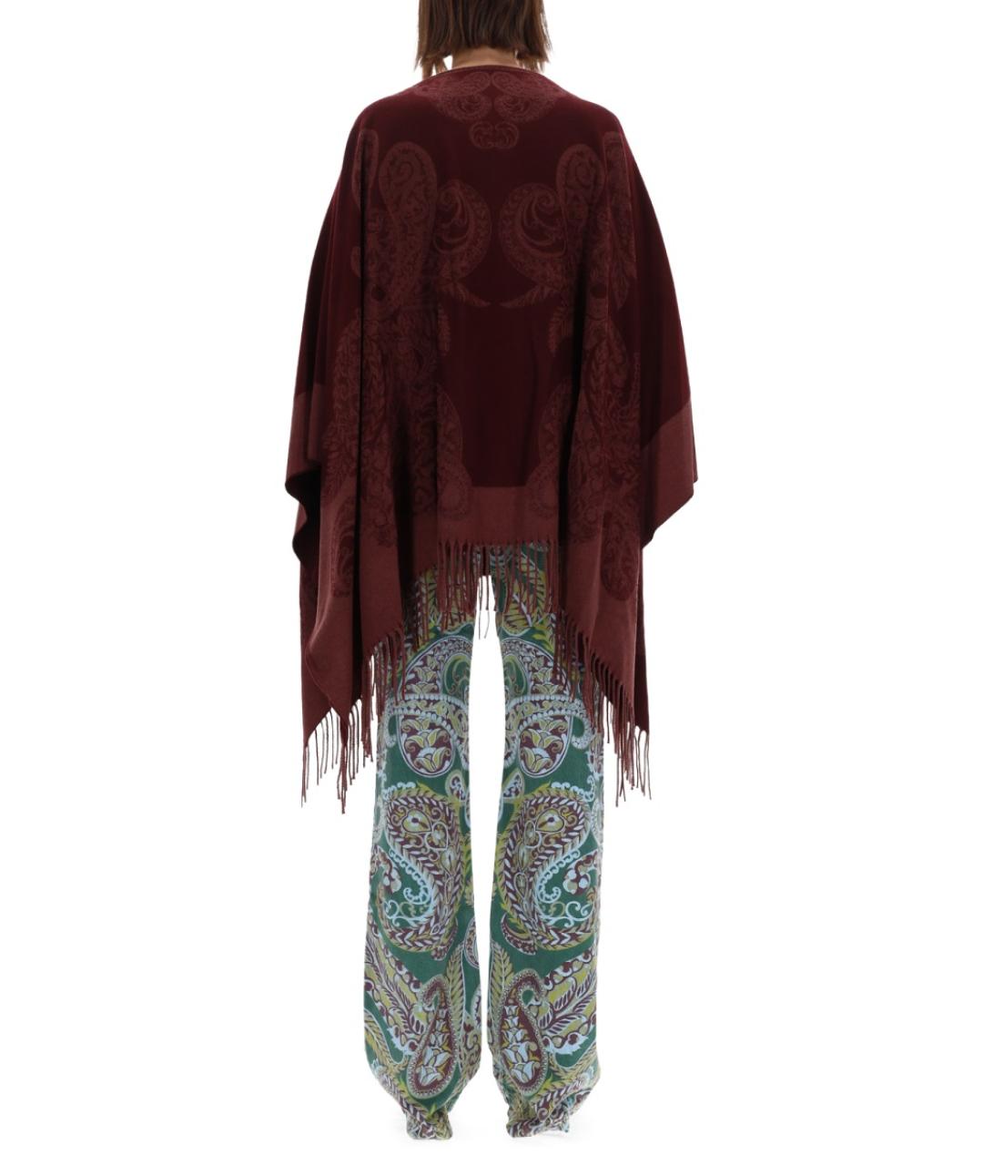 ETRO Бордовый шерстяной шарф, фото 4