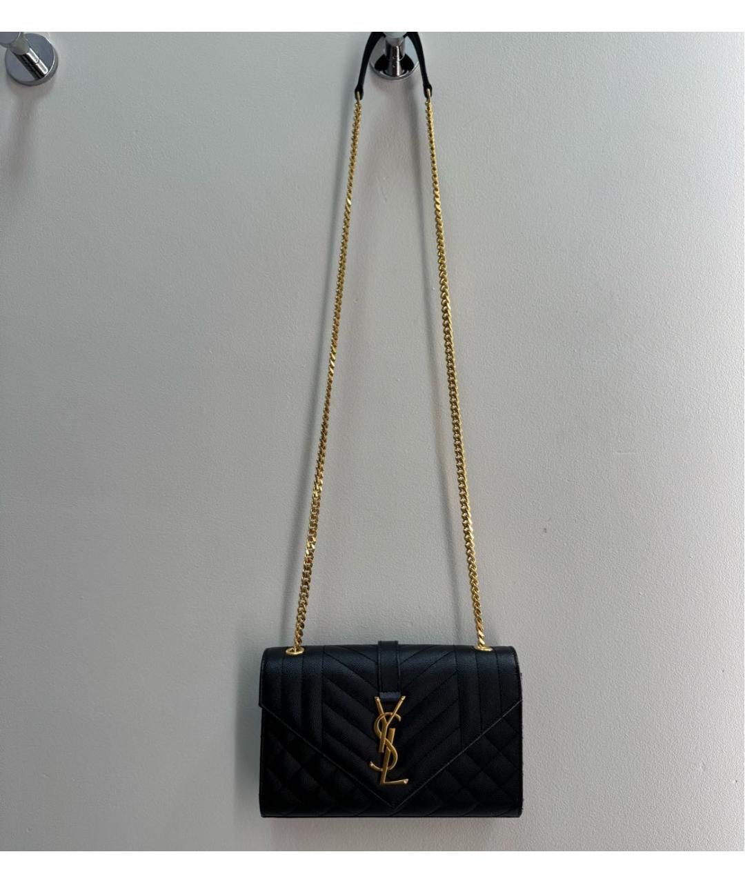 SAINT LAURENT Черная кожаная сумка через плечо, фото 7