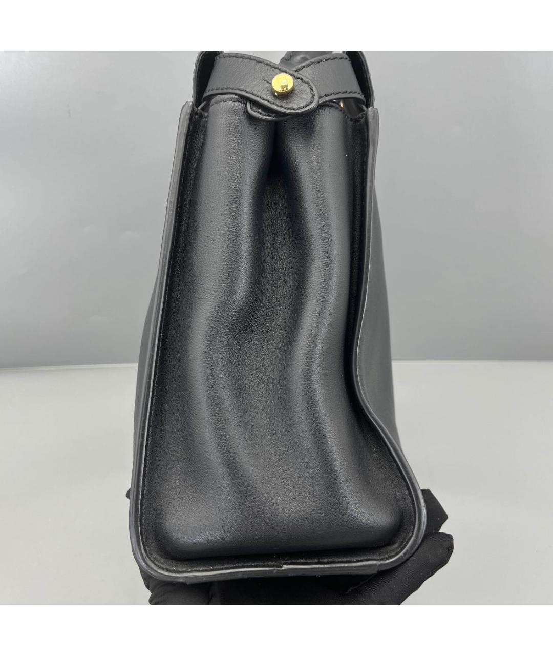 FENDI Черная кожаная сумка с короткими ручками, фото 6