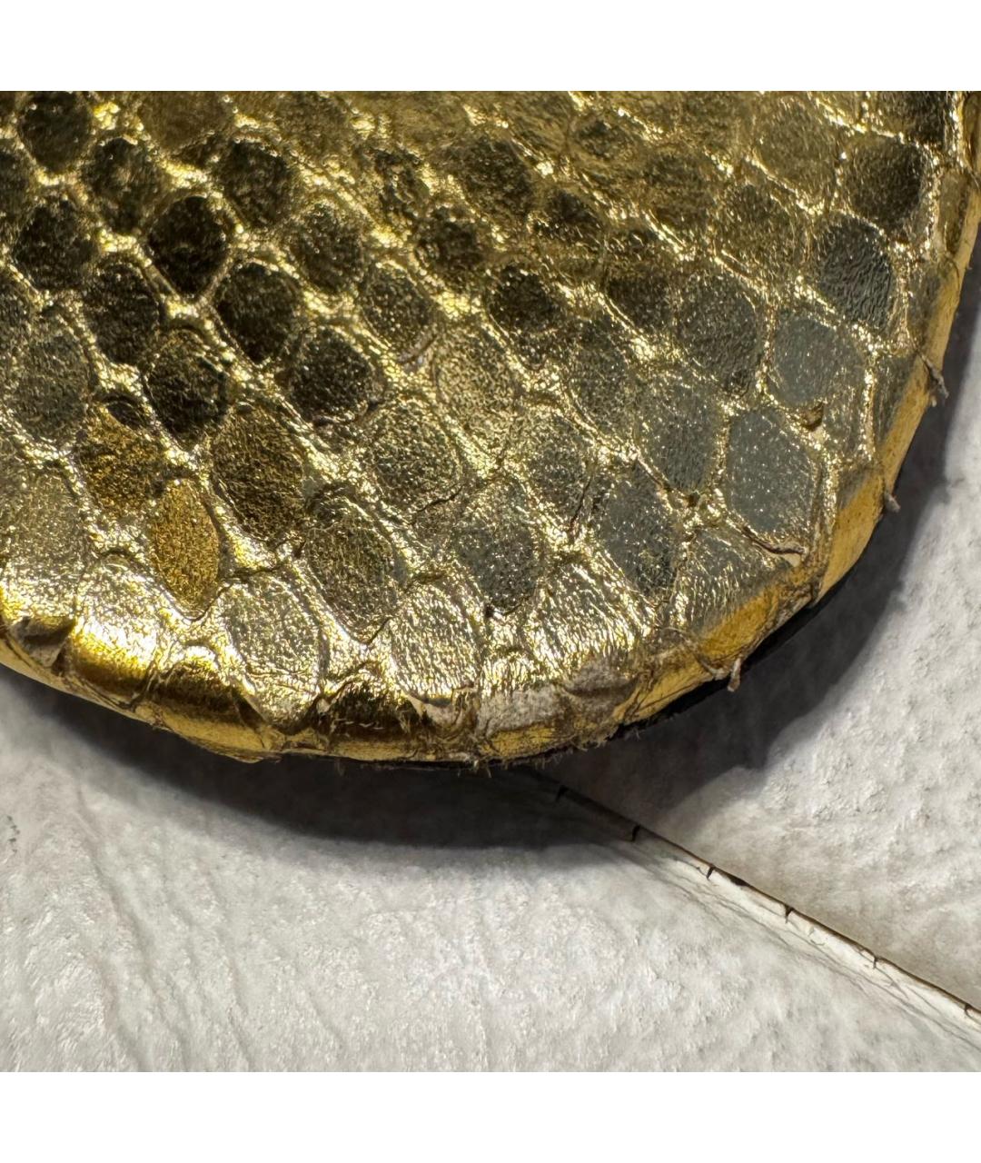 LOUIS VUITTON Золотые кожаные босоножки, фото 7