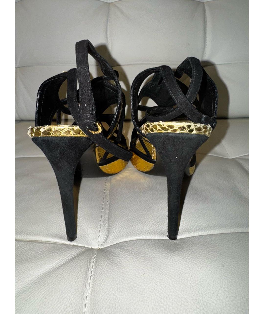 LOUIS VUITTON Золотые кожаные босоножки, фото 4