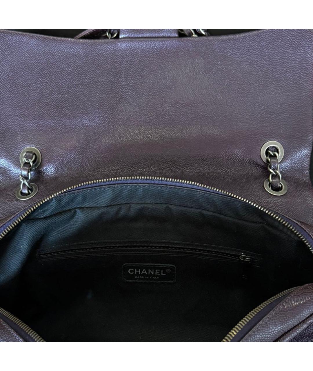 CHANEL Фиолетовая кожаная сумка через плечо, фото 4