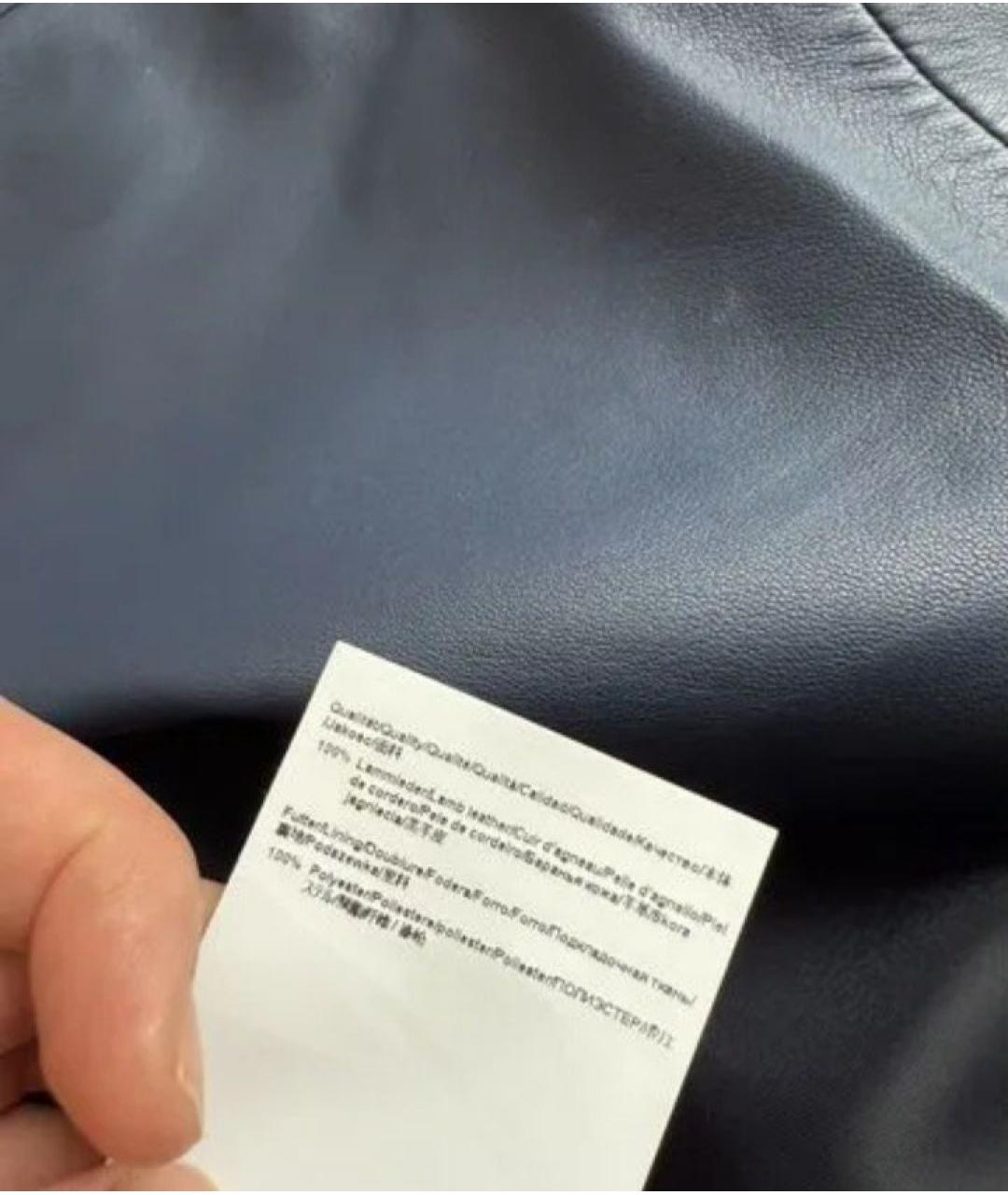 HUGO BOSS Темно-синяя кожаная юбка миди, фото 6