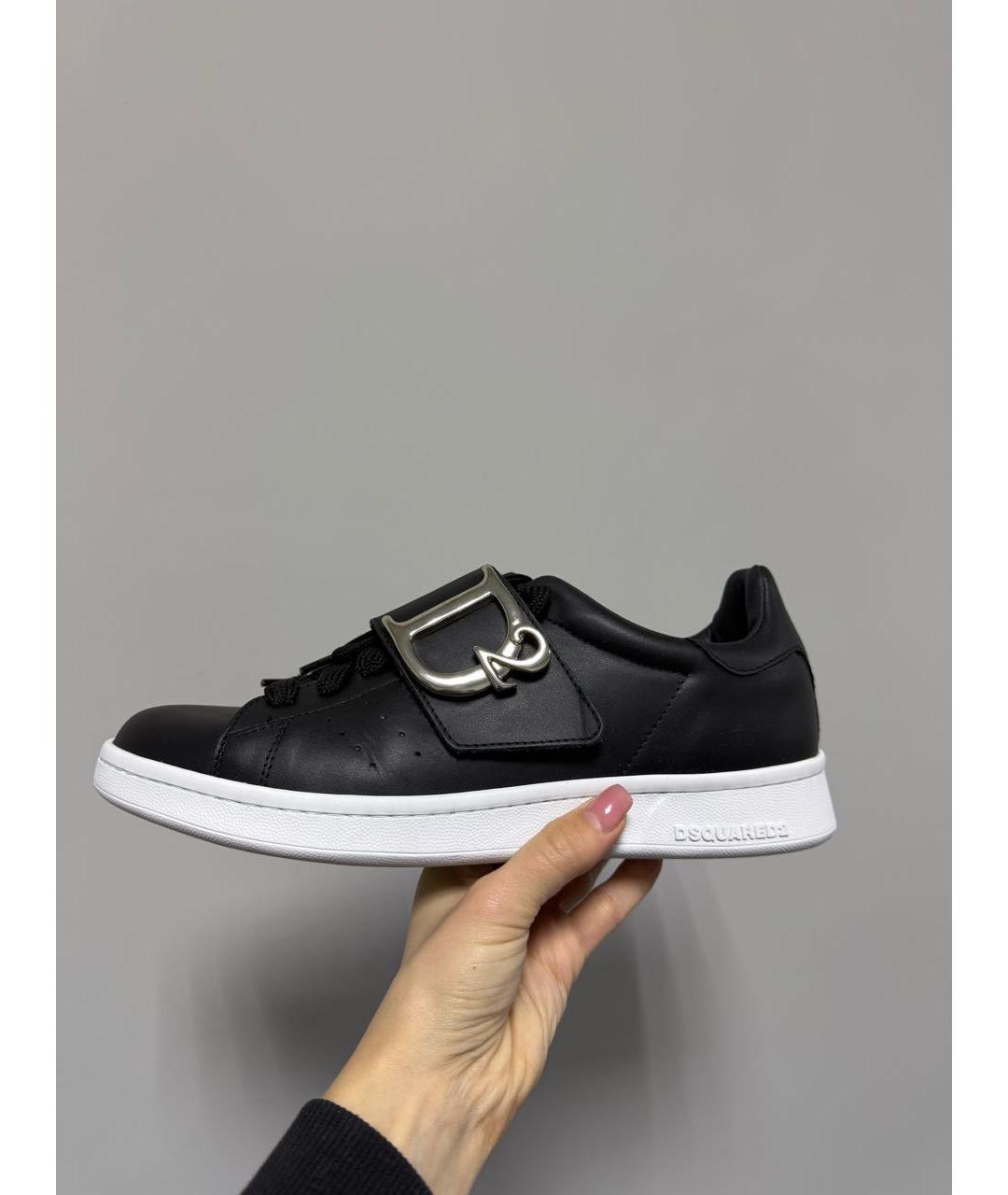 DSQUARED2 Черные кожаные кеды, фото 5