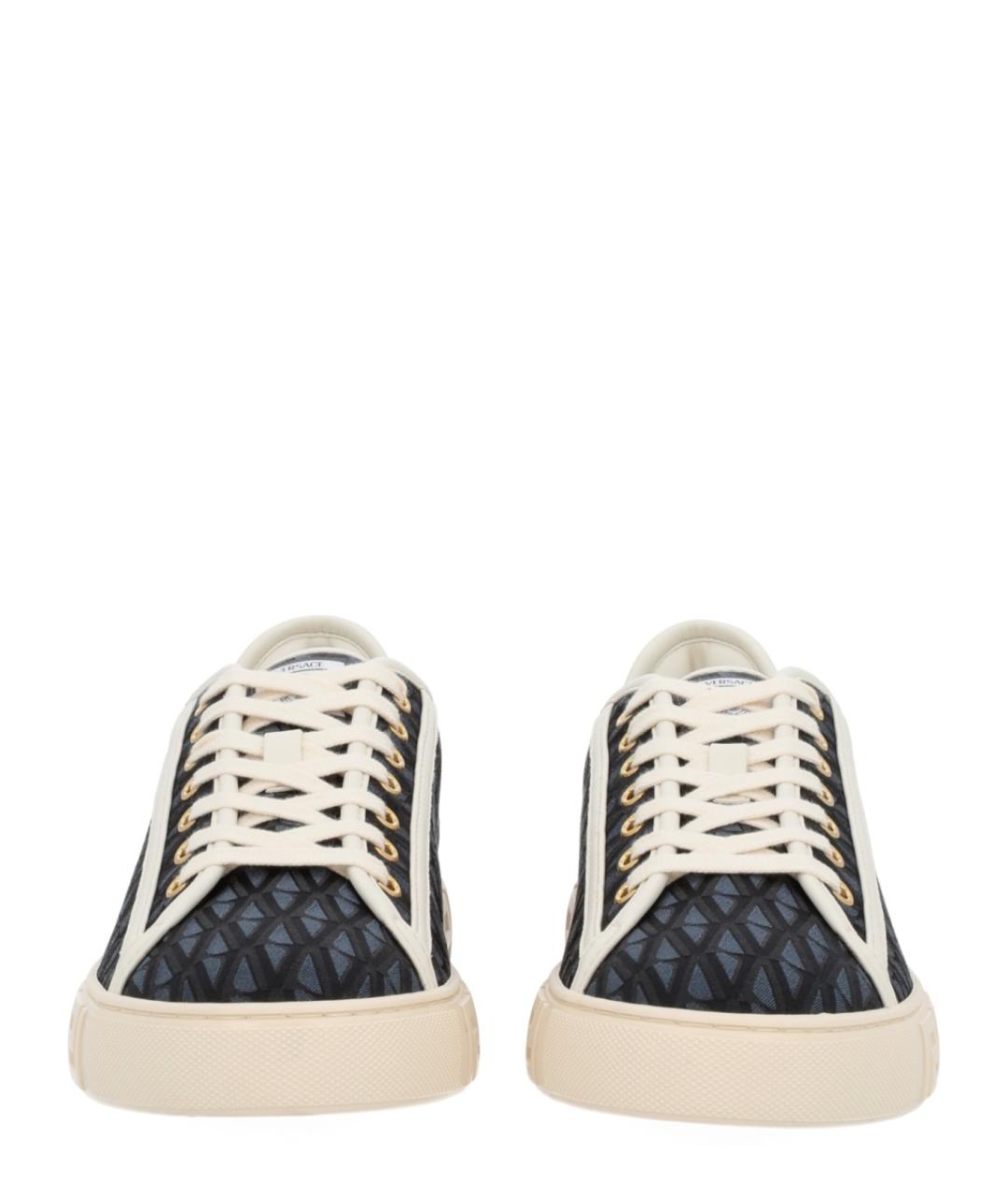 VERSACE Черные текстильные кроссовки, фото 3