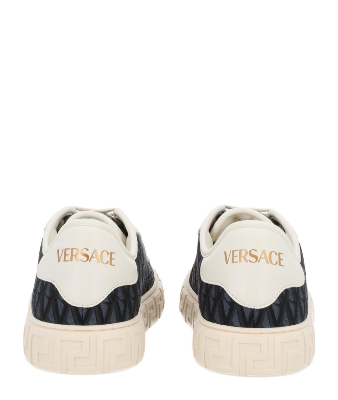 VERSACE Черные текстильные кроссовки, фото 4