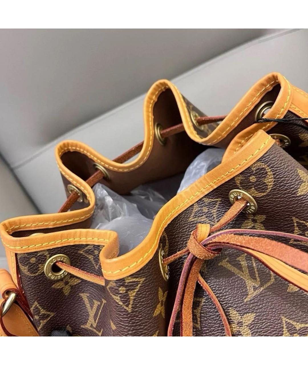 LOUIS VUITTON Коричневая кожаная сумка тоут, фото 6