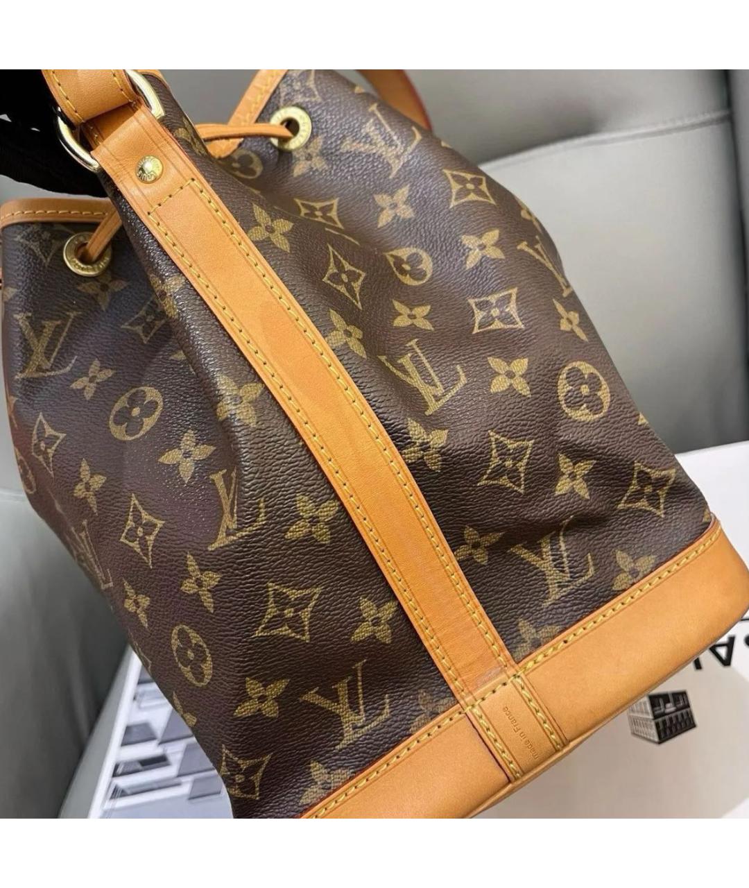 LOUIS VUITTON Коричневая кожаная сумка тоут, фото 4