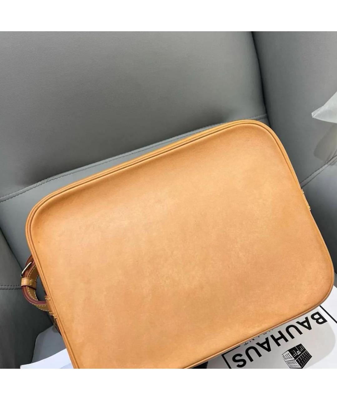 LOUIS VUITTON Коричневая кожаная сумка тоут, фото 8