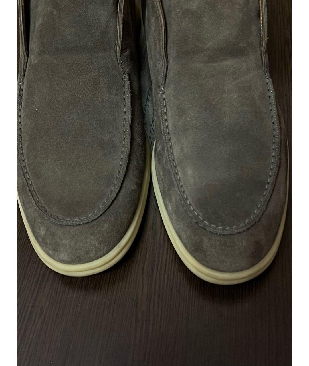 LORO PIANA Коричневые замшевые лоферы, фото 5