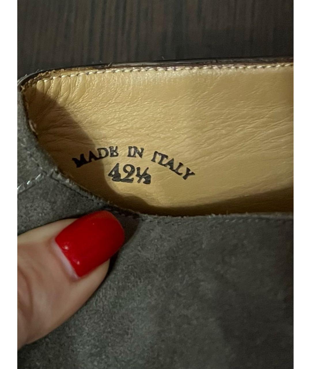 LORO PIANA Коричневые замшевые лоферы, фото 6