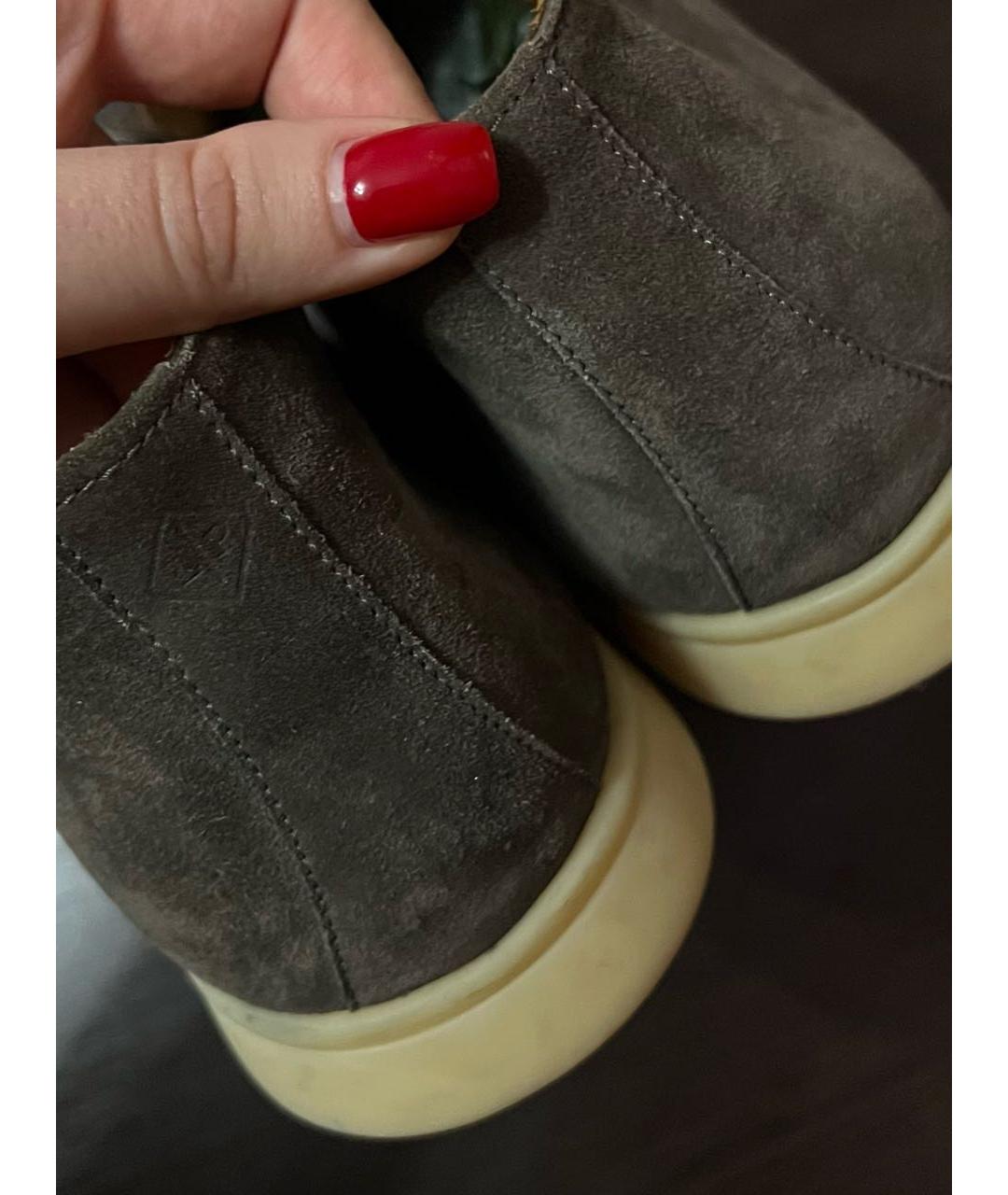 LORO PIANA Коричневые замшевые лоферы, фото 4